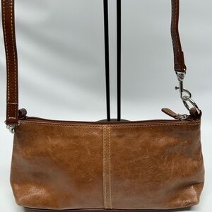 Vintage GIANI BERNINI Crossbody Shoulder Bag Leather Brown Small Good Condition